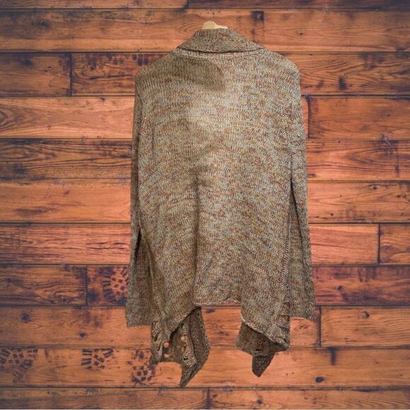 5 for $25🔥Motherhood Maternity Tan Eyelet Open Front Sweater Maternity Medium - Picture 2 of 7